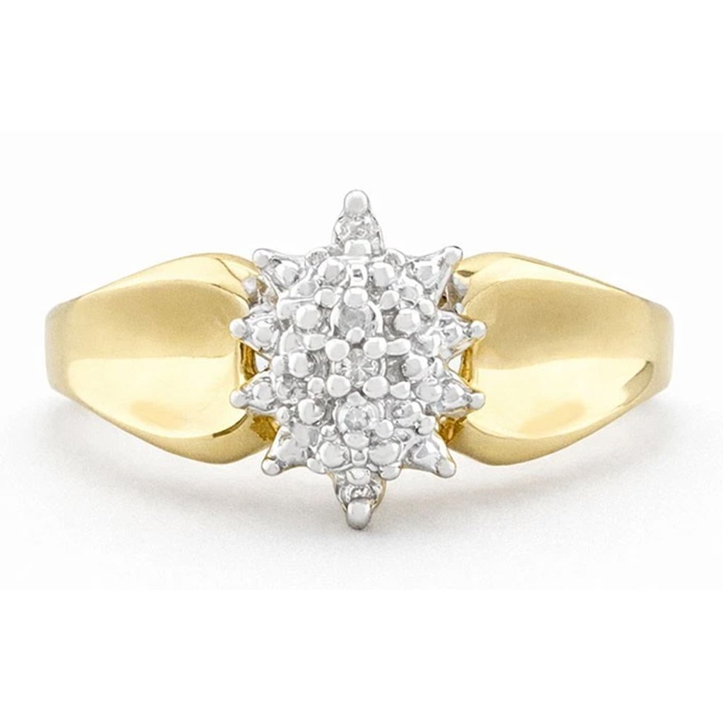 Genuine Diamond Ring 10k Yellow Gold